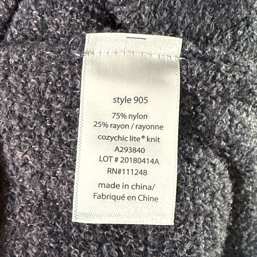 Barefoot Dreams Women's Navy Blue Heathered Open-Front Cardigan size Large - Picture 6 of 6